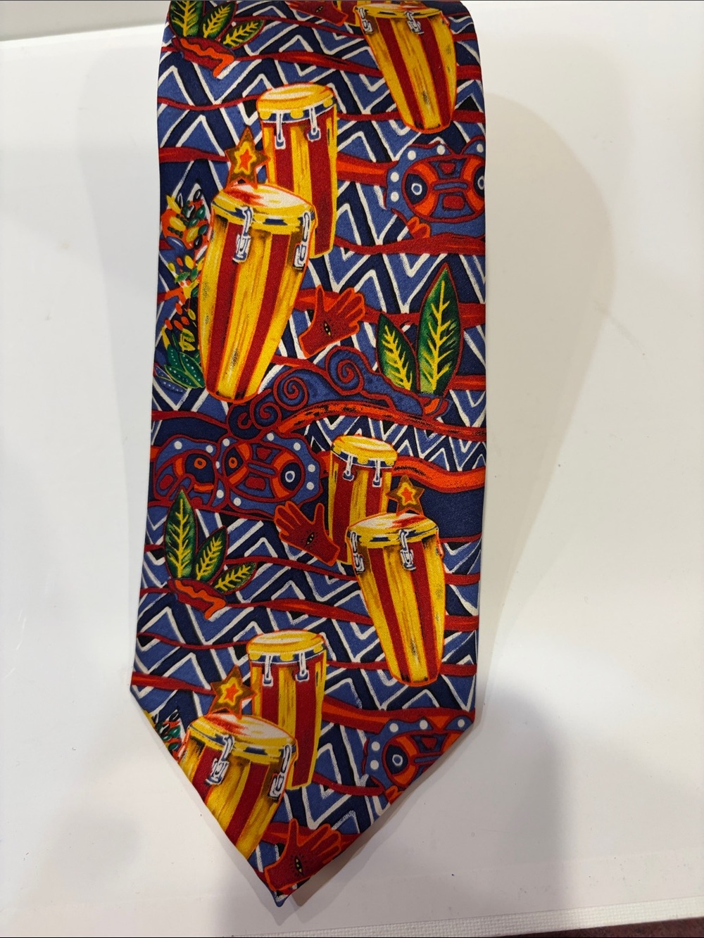 Carlos by Carlos Santana 100% Silk Musical Bongo Colorful Tie